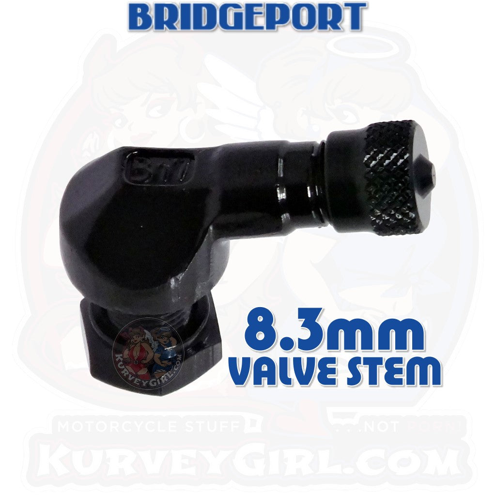 Bridgeport Valve Stem Angled Aluminum 8.3mm Black ISO