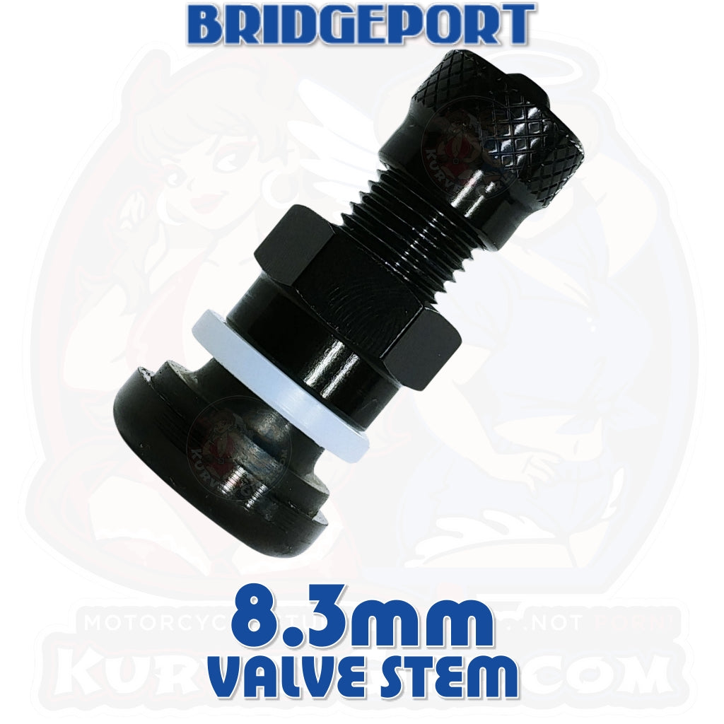 Bridgeport Valve Stem Straight Aluminum 8.3mm Black