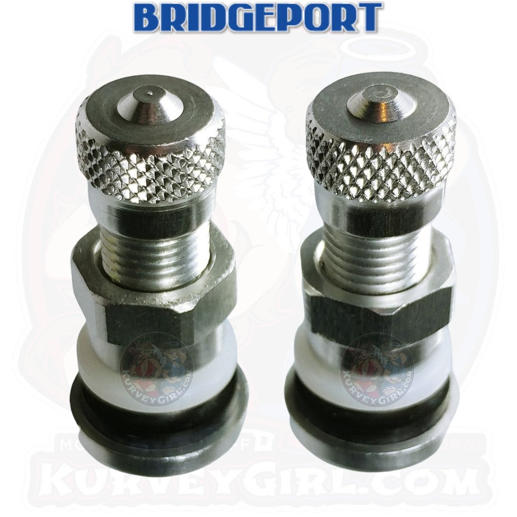 Bridgeport Valve Stem Straight Aluminum 8.3 mm Silver 2 Pack Iso