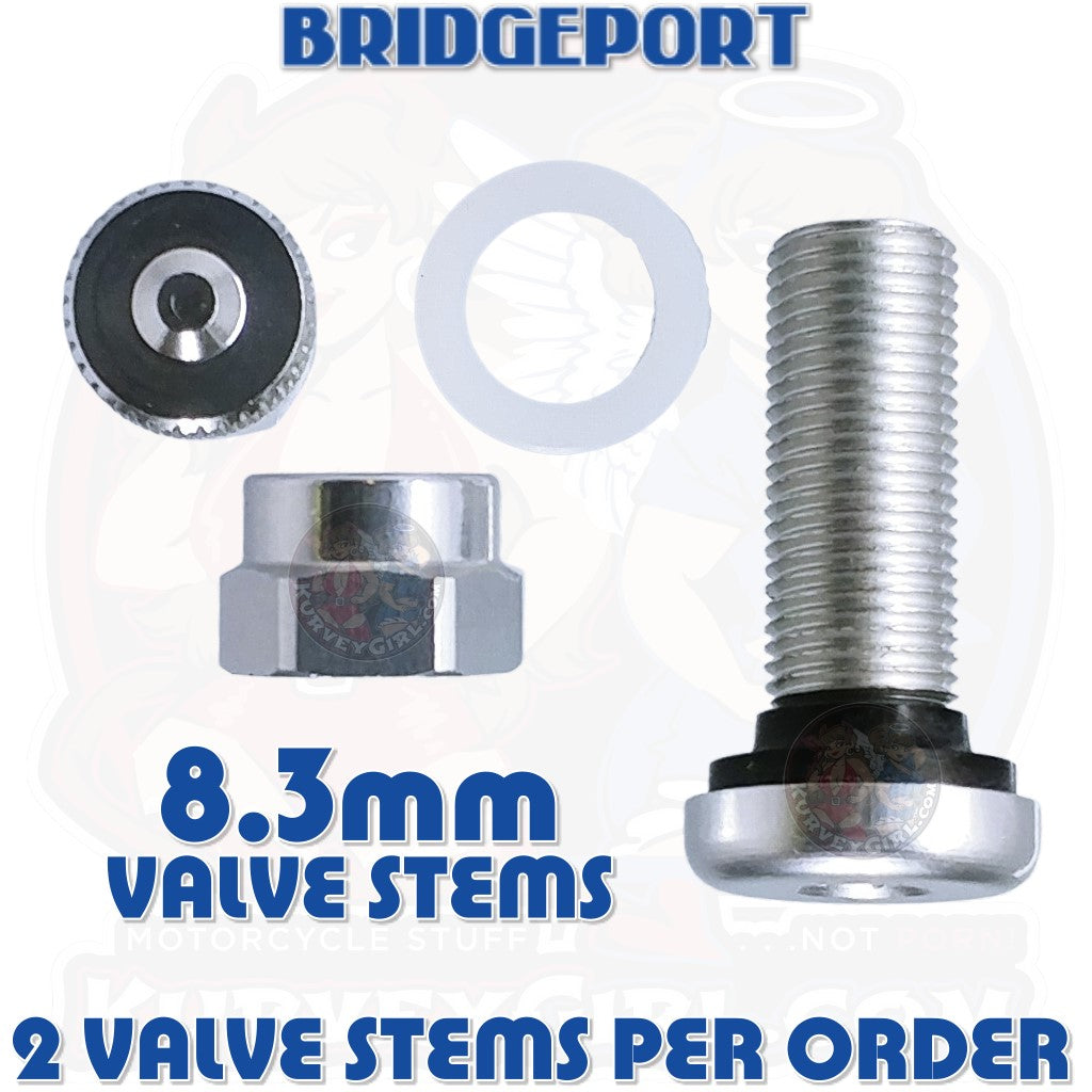 Bridgeport Valve Stem Straight Aluminum 8.3 mm Silver 2 Pack Parts