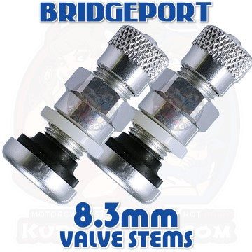 Bridgeport Valve Stem Straight Aluminum 8.3 mm Silver 2 Pack