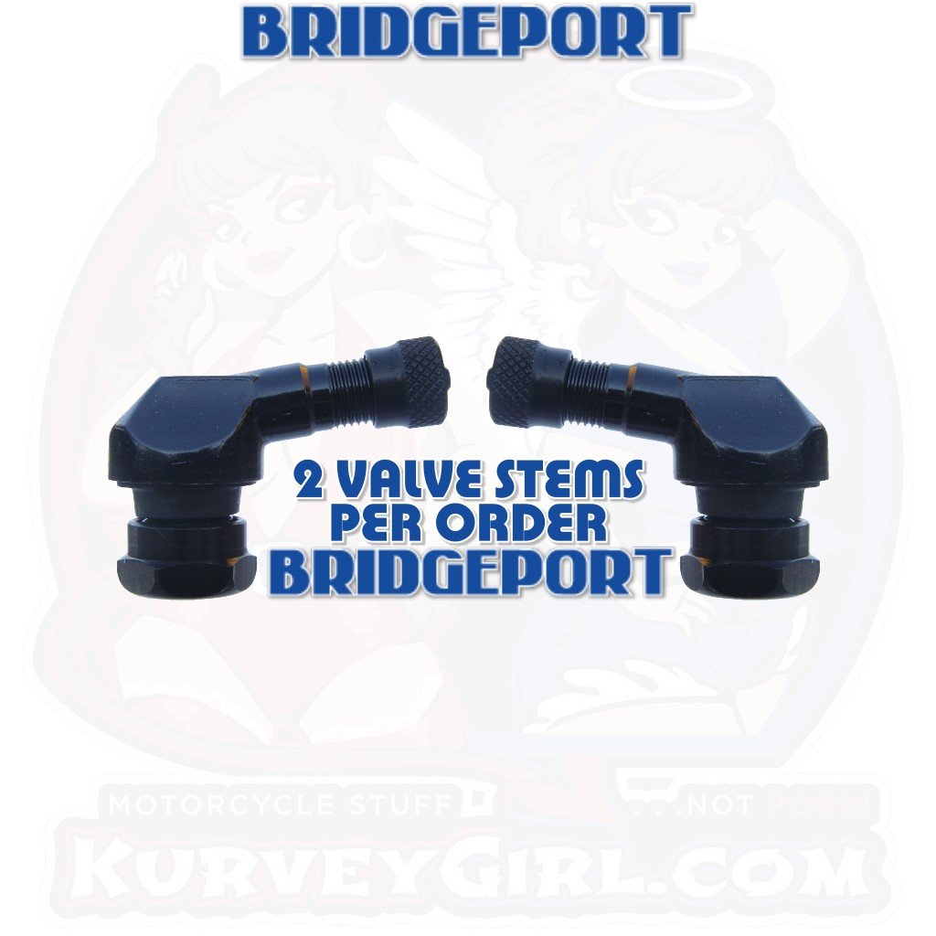 Valve Stem Angled 83 Degree 11.3 mm Aluminum Black 2 Pack Racing Gen 2 Bridgeport 2