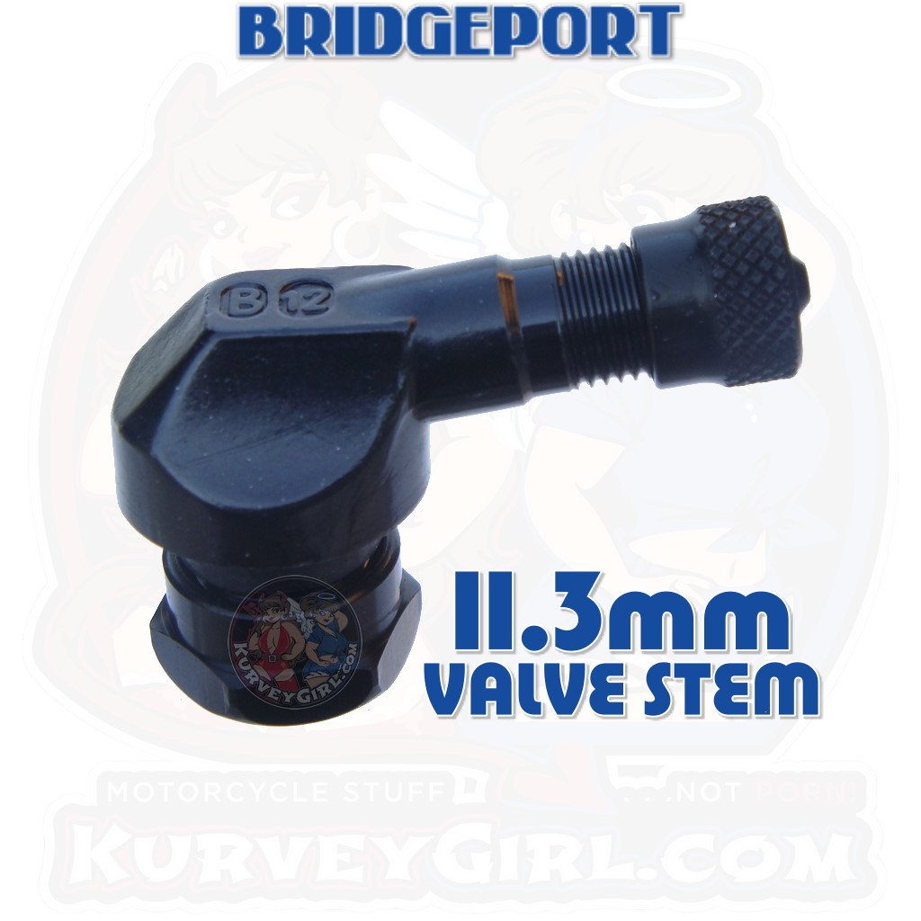 Valve Stem Angled 83 Degree 11.3 mm Aluminum Black 2 Pack Racing Gen 2 Bridgeport Iso