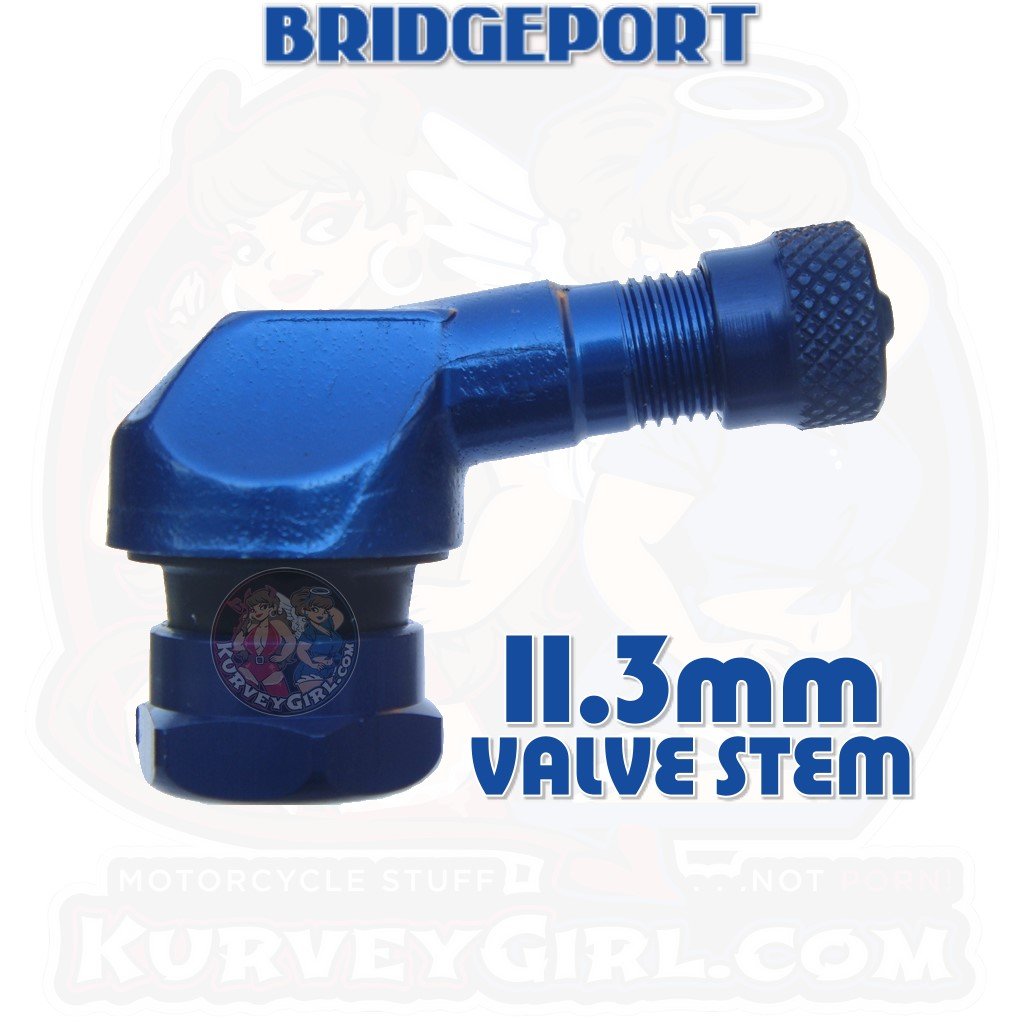 Valve Stem Angled 83 Degree 11.3 mm Aluminum Blue 2 Pack Racing Gen 2 Bridgeport