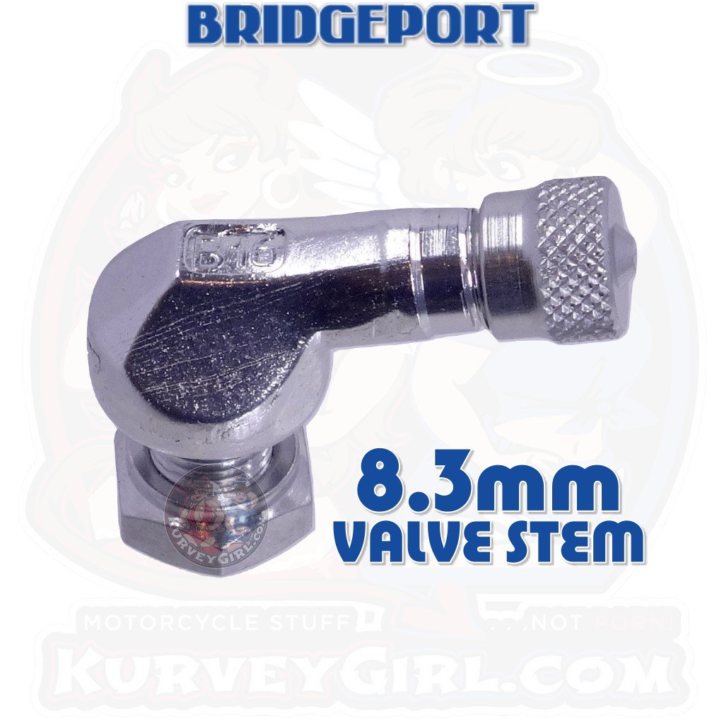 Valve Stem Angled 83 Degree 8.3 mm Aluminum Silver 2 Pack Racing Bridgeport