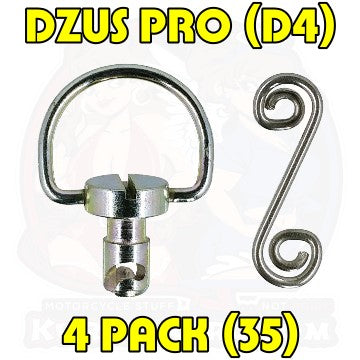 Dzus Pro D4 D Ring S-Spring Rivet Silver 35 4 Pack