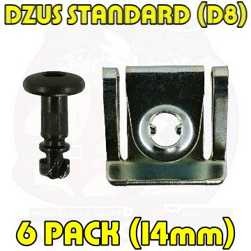 Dzus D8 14 mm Button Head Bolt Clip On Black 6 Pack