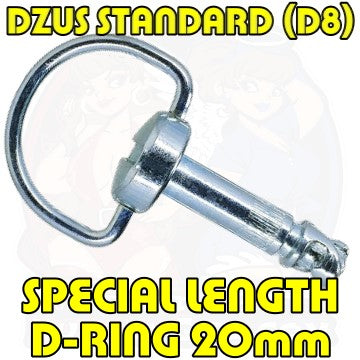 Dzus D8 Special Length 20 mm D Ring Bolt Silver