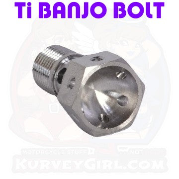 Titanium Banjo Bolt Single Line M10 x 1.0 Fine Thread