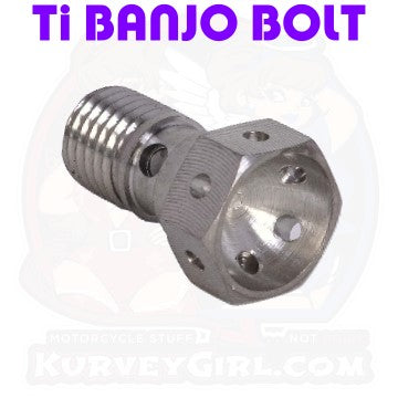 Titanium Banjo Bolt Single Line M10x1.25 Coarse Thread KurveyGirl