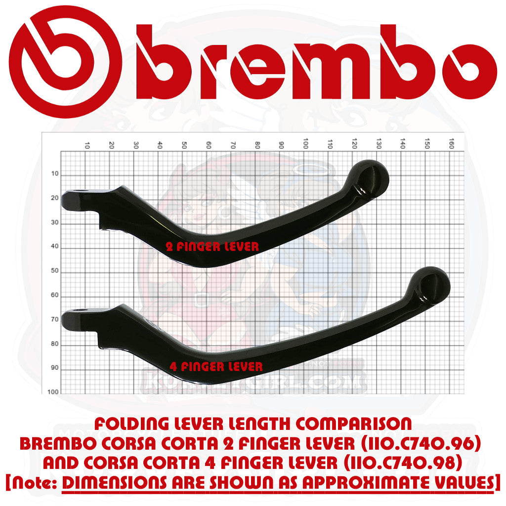 BREMBO Corsa Corta RCS Lever Short Brake Folding Lever 110C74096 110.C740.96  Compare Long 110C74098 110.C740.98