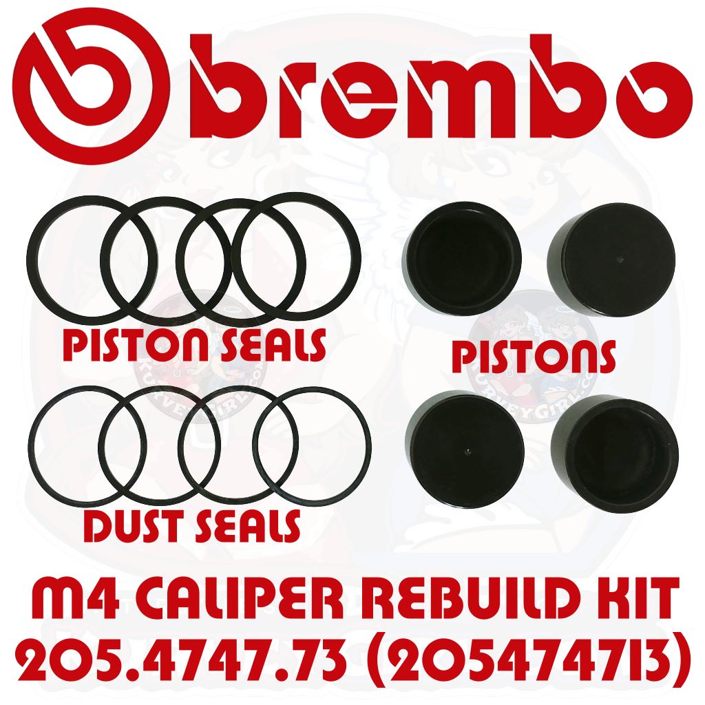 Brembo 34 mm Caliper Service Kit M4 pistons and pistons seals and dust seals   205474773 205.4747.73