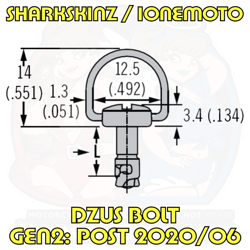 Dzus SharkSkinz IOneMoto Bolt 2020 Drawing Size Dimensions Image 
