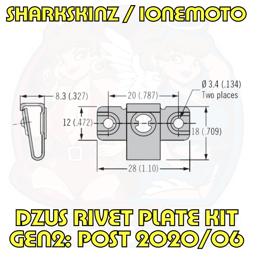 SHARKSKINZ iOneMoto - Style Dzus : Replacement Rivet Plate Kit (2020/06+)