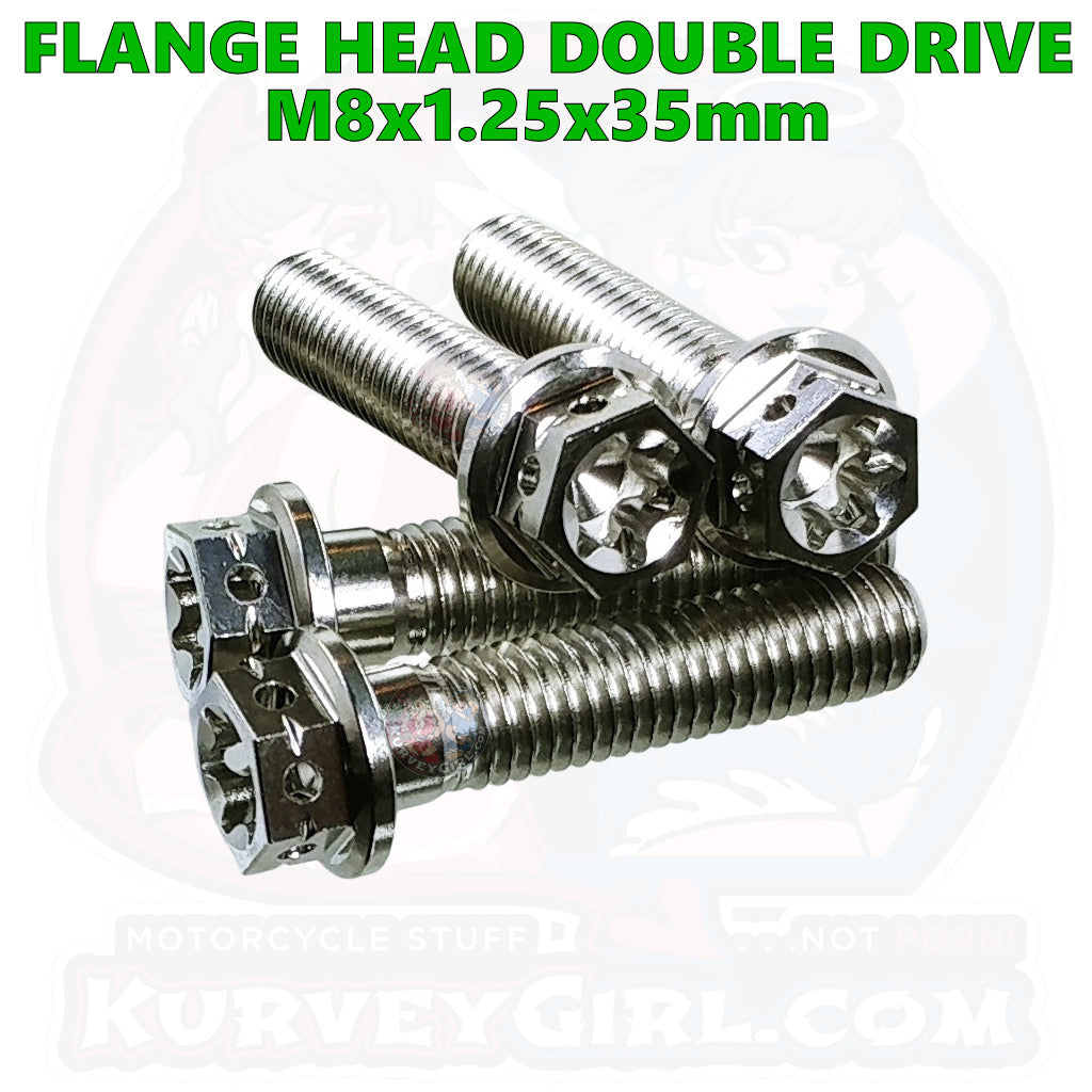 Titanium Pinch Bolt Flange Head Double Drive Safety Wire M8x35x1.25 Motorcycle Fork Leg Main Photo PBHF-G1