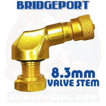 Valve Stem Angled 83 Degree 8.3 mm Aluminum Gold 2 Pack