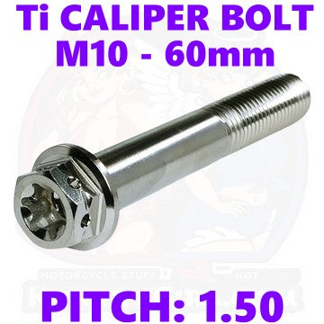 Titanium Caliper Bolt Screw M10 x 60 mm 1.50 Corse Thread Double Drive