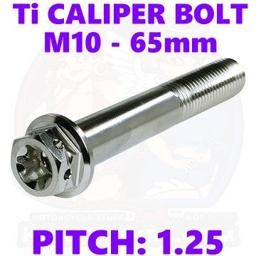 Titanium Caliper Bolt Screw M10 x 65 mm 1.25 Fine Thread Double Drive
