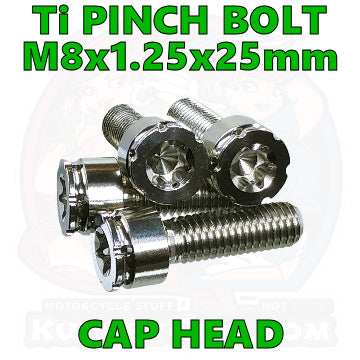 Titanium Pinch Bolt Cap Head Safety Wire M8x25x1.25 Motorcycle Fork Leg 2nd Photo PBSC-G9