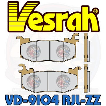 Vesrah Brake Pad Shape VD 9104 RJL-ZZ - Vesrah brake pads with product code VD-9104 RJL-ZZ on a white background