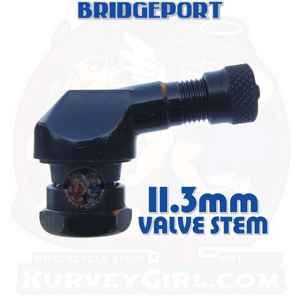 Valve Stem Angled 83 Degree 11.3 mm Aluminum Black 2 Pack Racing Gen 2 Bridgeport