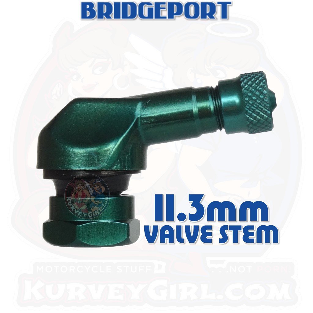83deg Aluminum 11.3mm GEN2 Angled Valve Stem: Green (2 pcs)