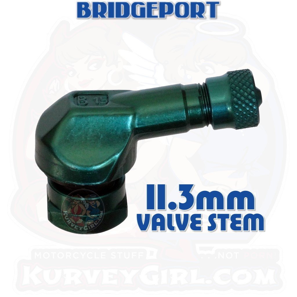 83deg Aluminum 11.3mm GEN2 Angled Valve Stem: Green (2 pcs)