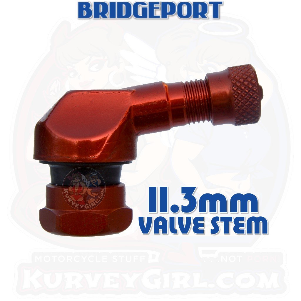 Valve Stem Angled 83 Degree 11.3 mm Aluminum Red 2 Pack Racing Bridgeport Gen 2
