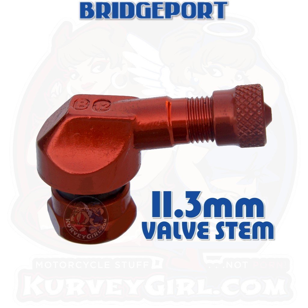 Valve Stem Angled 83 Degree 11.3 mm Aluminum Red 2 Pack Racing Bridgeport Gen 2 Iso