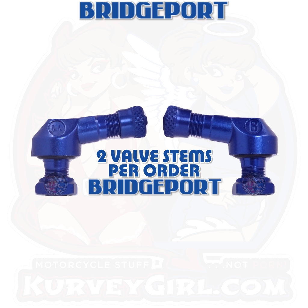 Valve Stem Angled 83 Degree 8.3 mm Aluminum Blue 2 Pack Racing Bridgeport 2