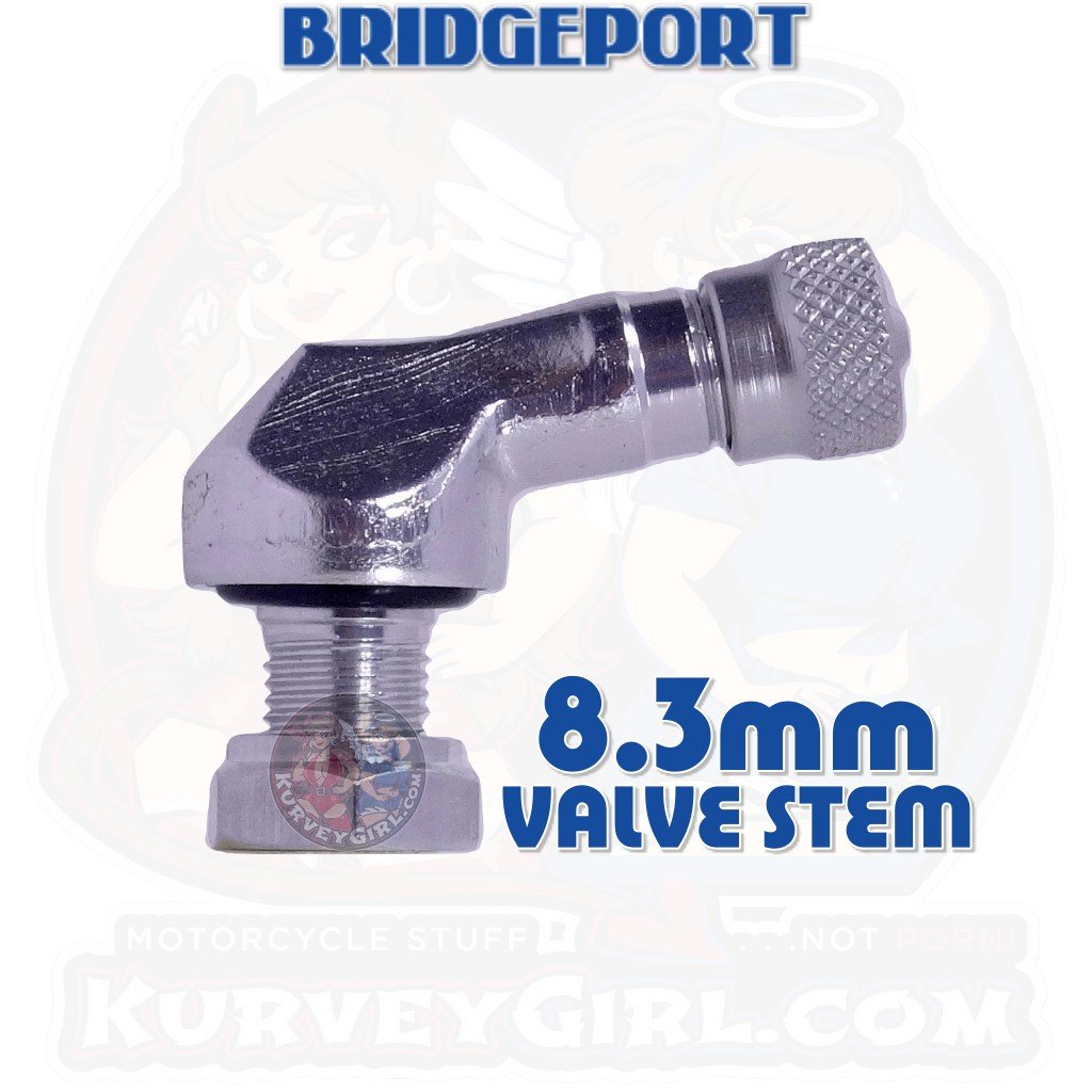 Valve Stem Angled 83 Degree 8.3 mm Aluminum Silver 2 Pack Racing Bridgeport