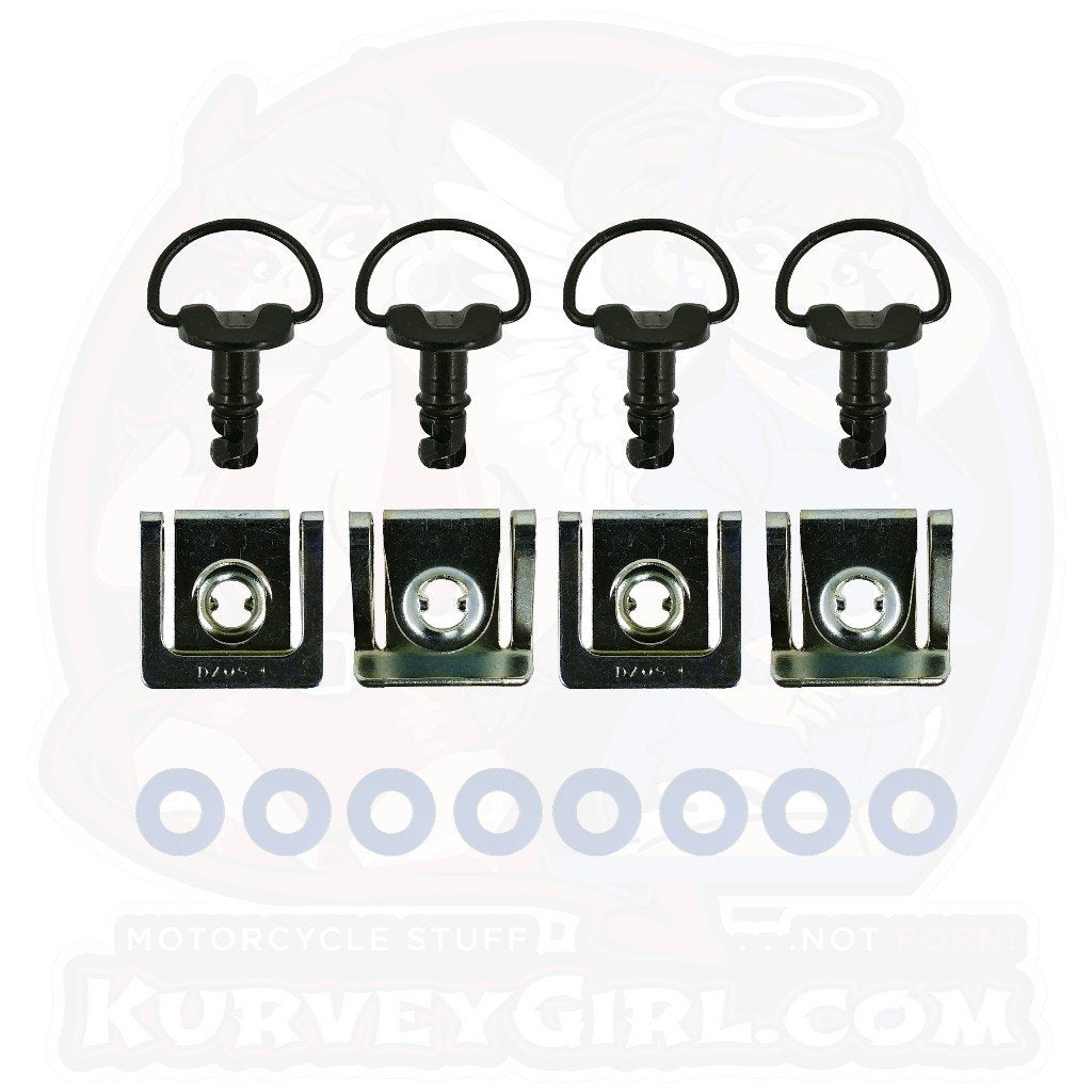Dzus D3 Genuine Winged Bolt Kit OEM Black 4 Pack