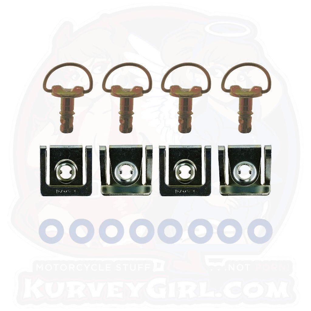 Dzus Genuine Winged Bolt Kit OEM Gold Tone Finish 4 Pack