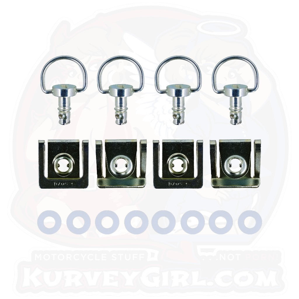 Dzus D3 12 mm D Ring Bolt Clip On Silver 4 Pack Ducati 748