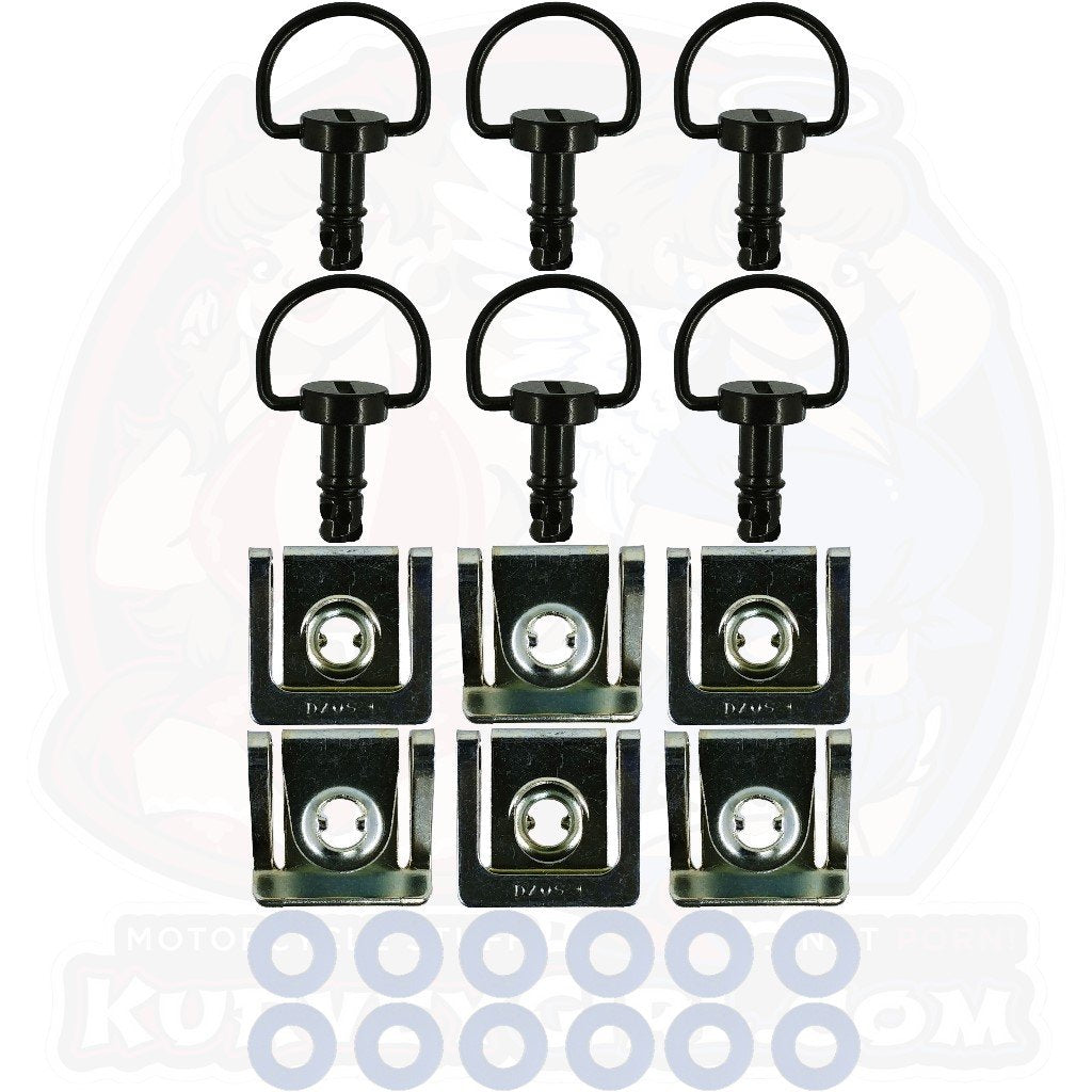 Dzus D3 14 mm D Ring Bolt Clip On Black 6 Pack Ducti 749