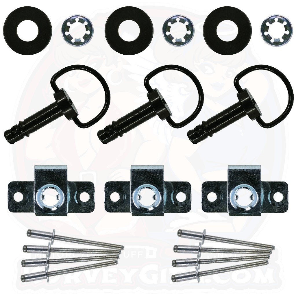 DRZ400 Replacement Dzus Kit, Black Finish KurveyGirl