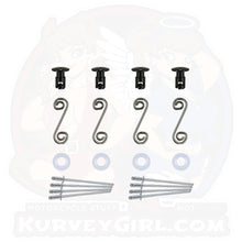 Load image into Gallery viewer, 4pc: Fiberglass Bodywork, DZUS PRO (D4), Slot Head, S-Spring, Rivet-On, Black, (35)
