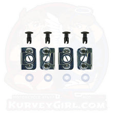 Load image into Gallery viewer, 4pc: Fiberglass Bodywork, DZUS PRO (D4), Slot Head, S-Spring, Clip-On, Black, (45)
