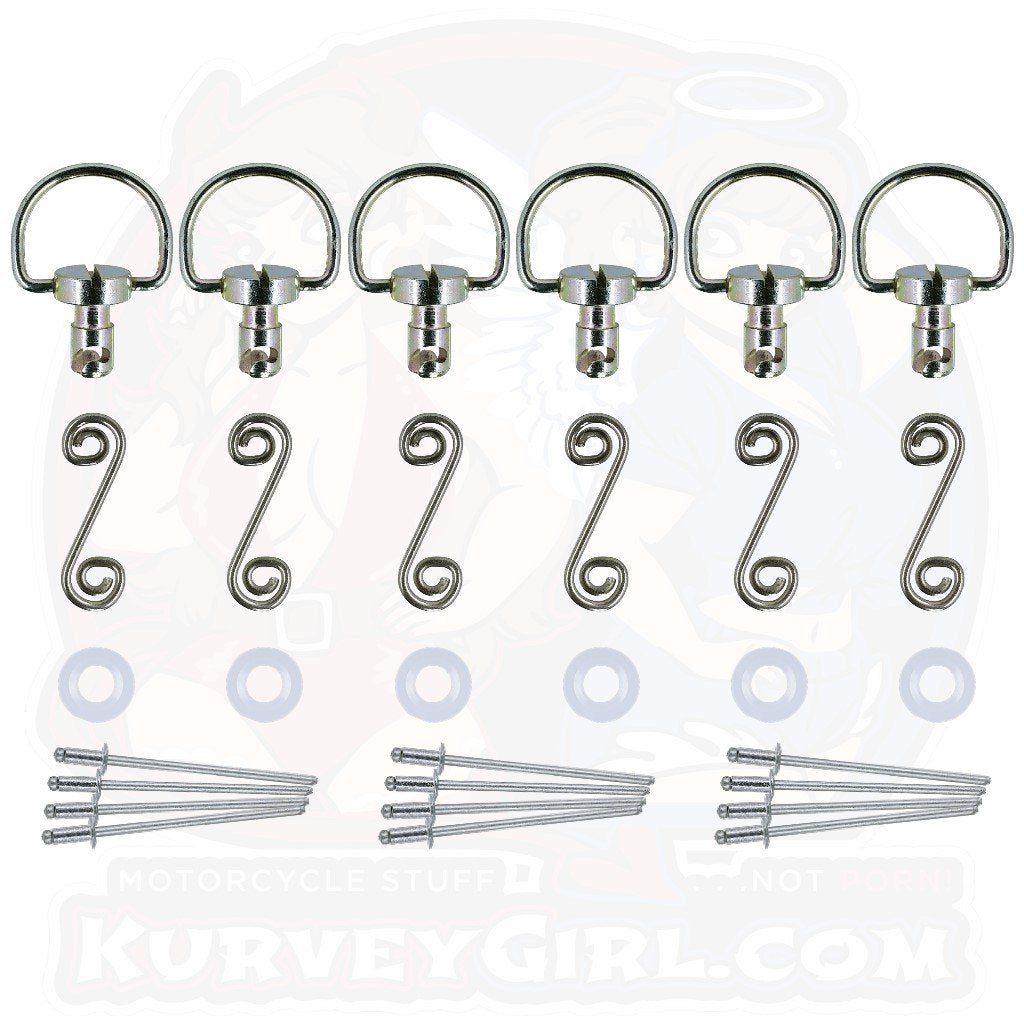 Dzus Pro D Ring S-Spring Rivet On 35 6 Pack Silver