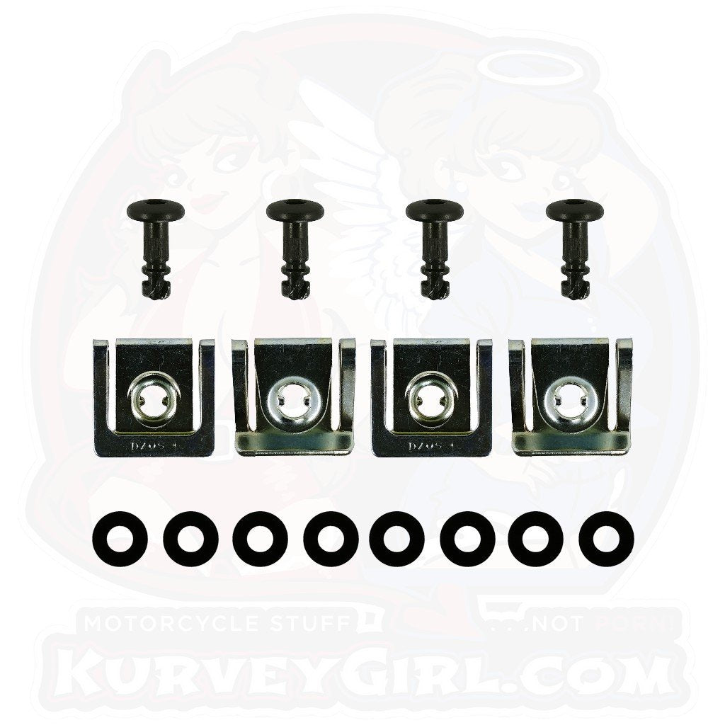 Dzus D8 14 mm Button Head Bolt Clip On 4 Pack Black