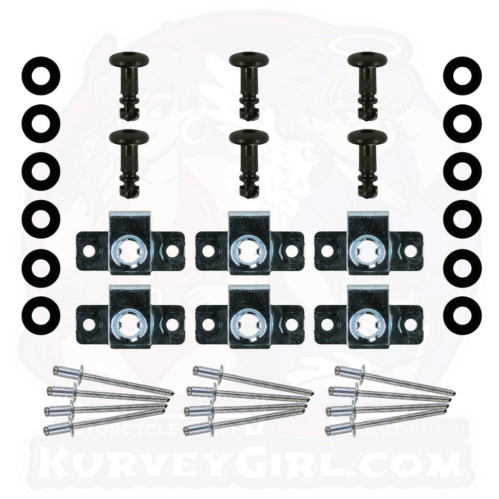 Dzus D8 14 mm Button Head Bolt Rivet On 6 Pack Black