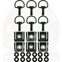 Load image into Gallery viewer, 6pc: OEM Plastic Bodywork, DZUS (D8), D-Ring, Clip-On, Black, WL=14mm
