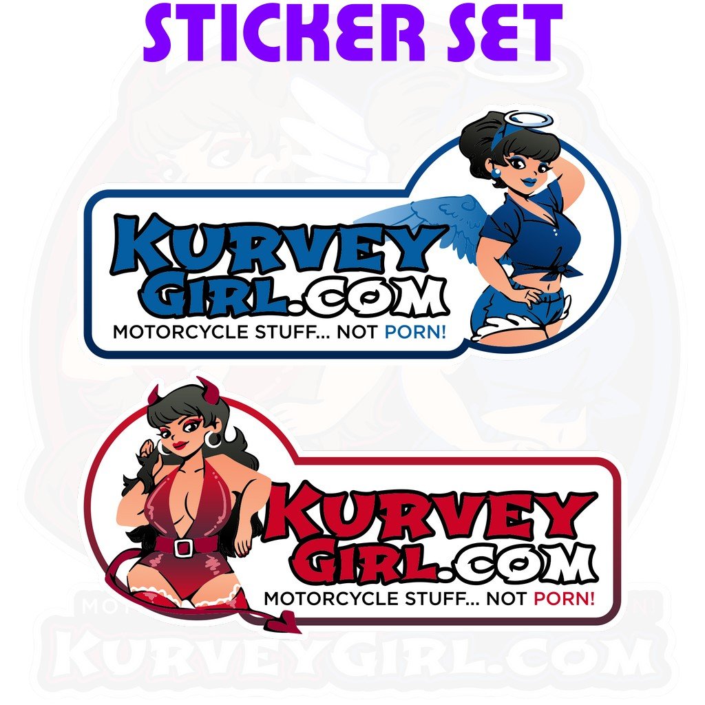 KurveyGirl - 2019 PinUp Angel/Devil Sticker Set - FREE