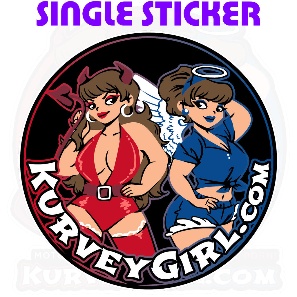 KurveyGirl - 2023 Round Angel/Devil Sticker Set - FREE - Limit 2