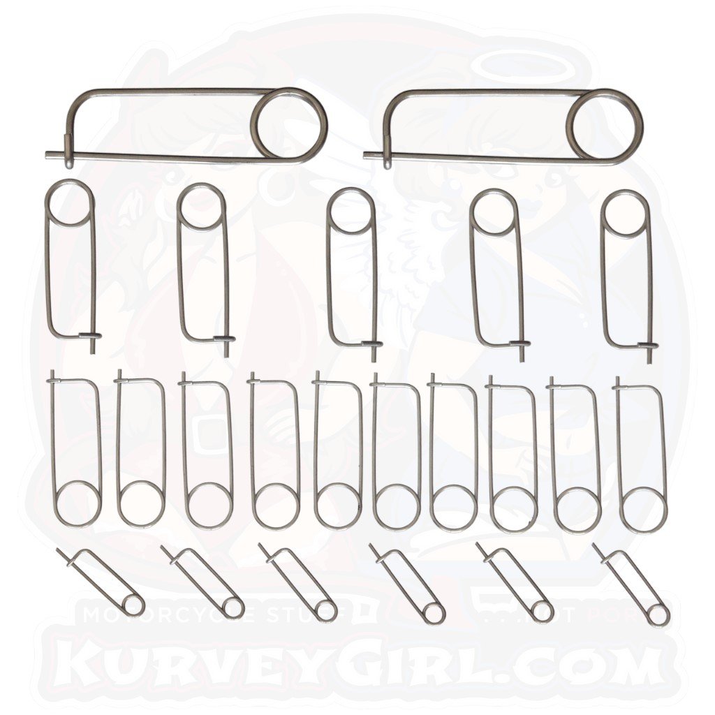 Assorted Sizes Stainless Steel Spring Clip Kit 23 pieces Extra Small Medium Large