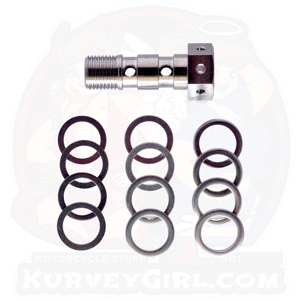 Titanium Banjo Bolt Double Line M10 x 1.0 Fine Thread