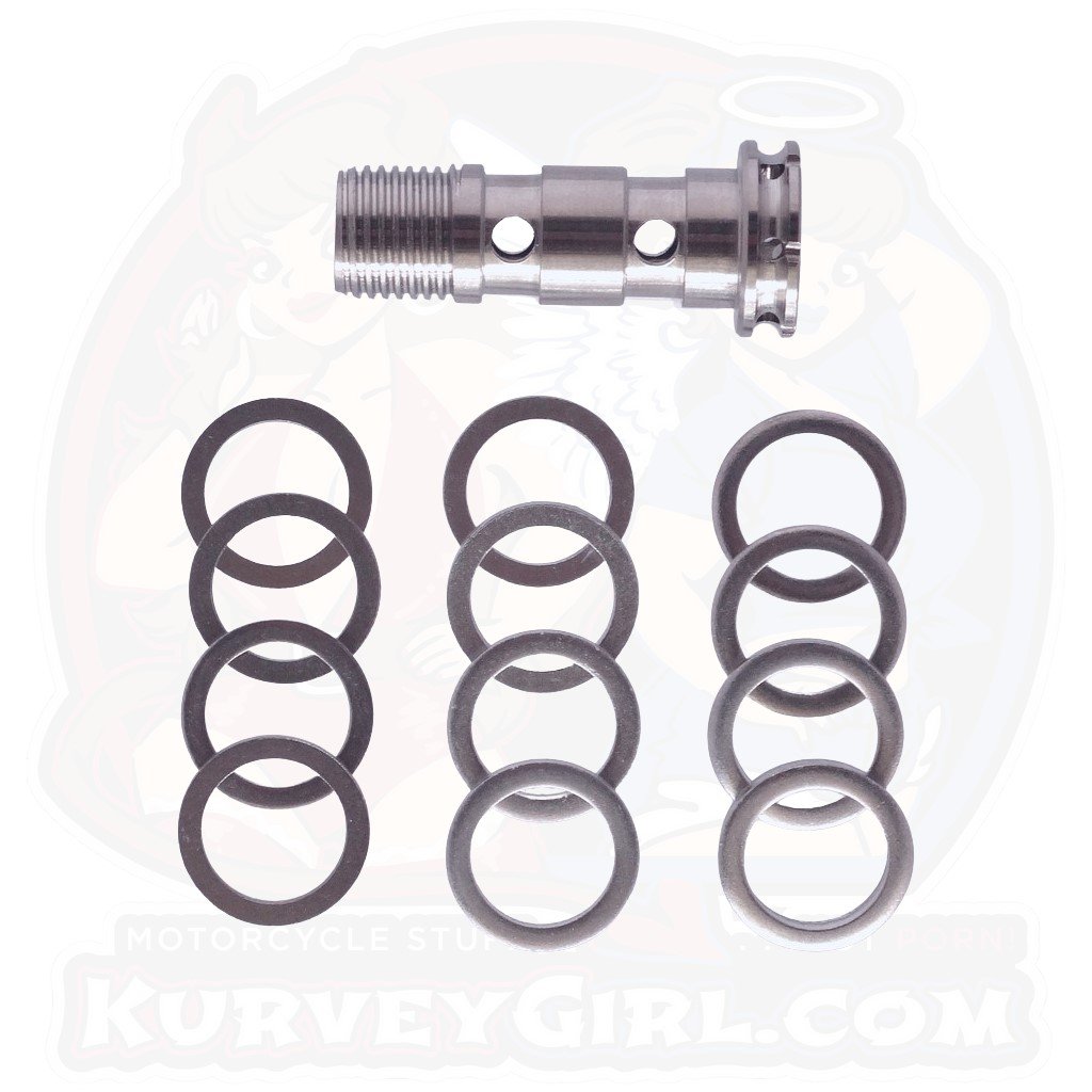 Titanium Banjo Bolt Flush Mount Double Line M10 x 1.0 Fine Thread