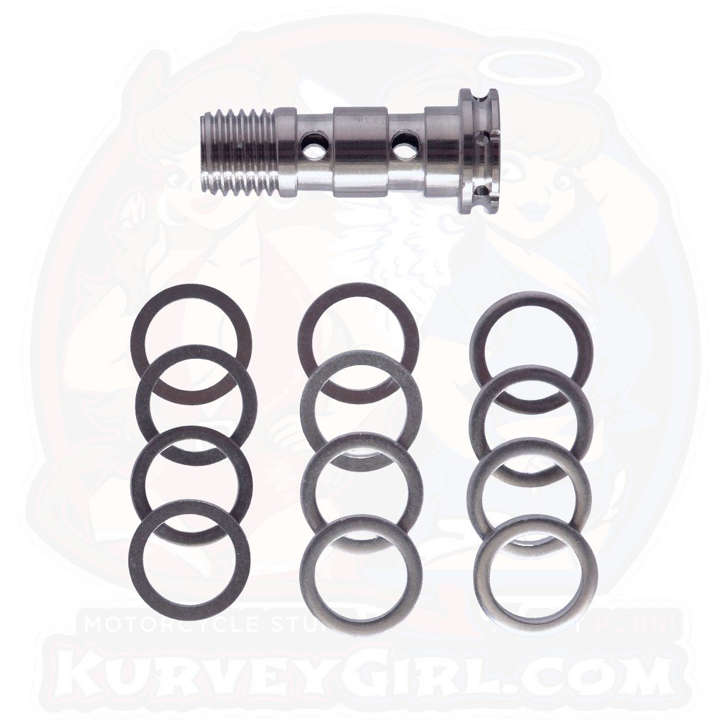 Titanium Banjo Bolt Flush Mount Double Line M10 x 1.25 Coarse Thread