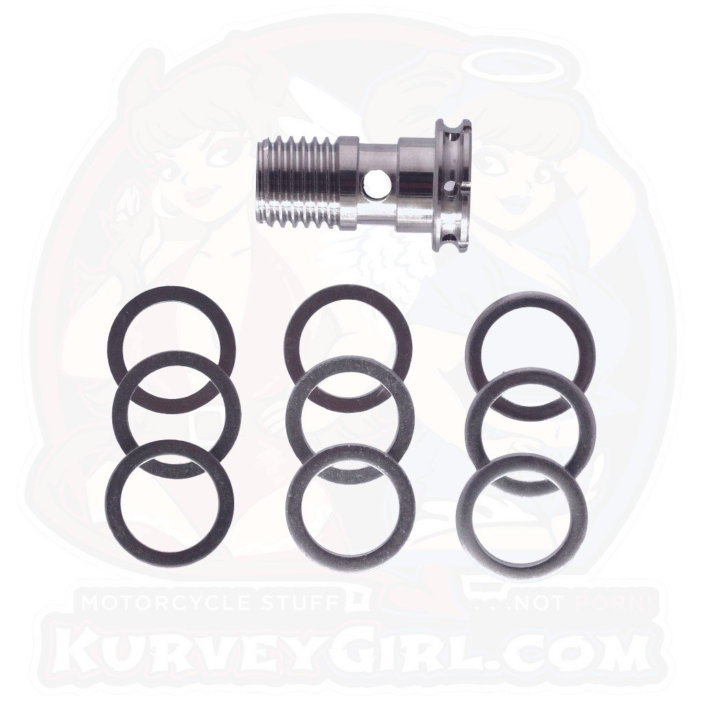 Titanium Banjo Bolt Flush Mount Single Line M10 x 1.25 Coarse Thread