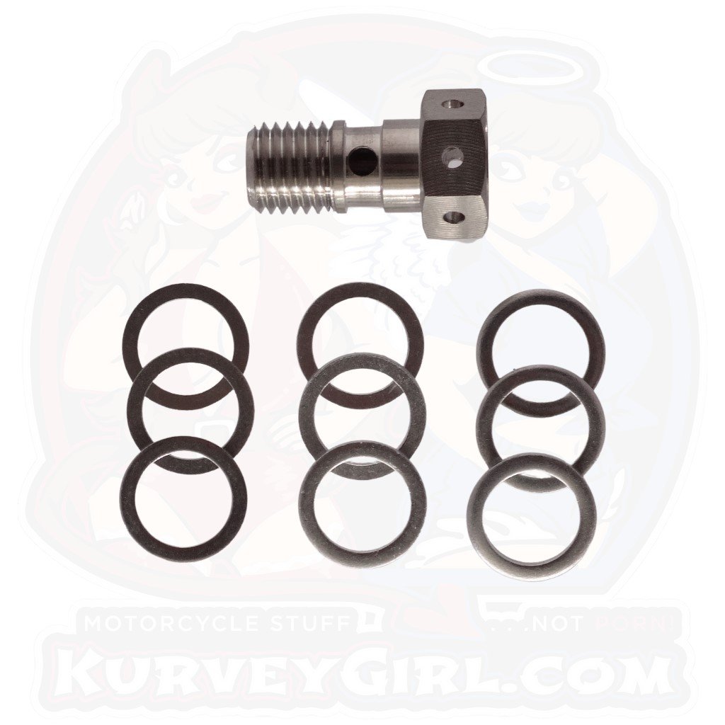 Titanium Banjo Bolt - Single Line - M10x1.25 Coarse Thread